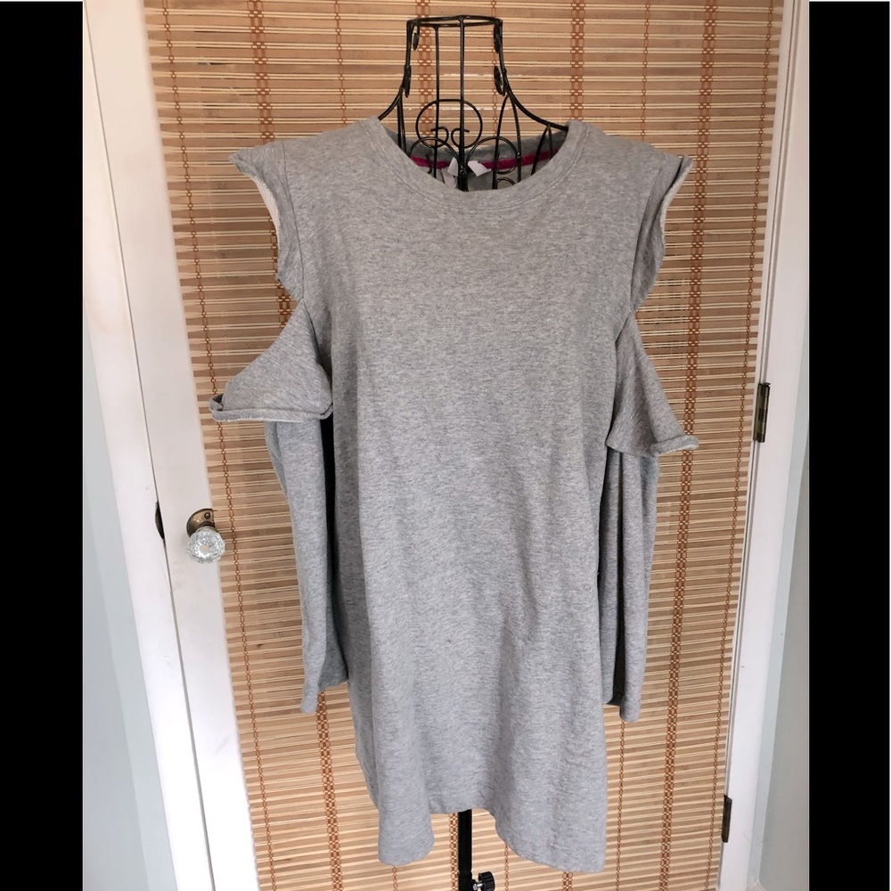 Cold-Shoulder Sweatshirt Dress, Size Medium